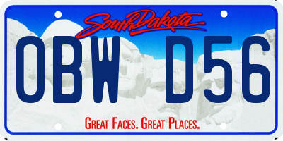 SD license plate 0BWD56