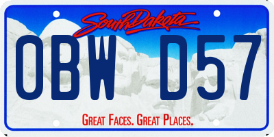 SD license plate 0BWD57