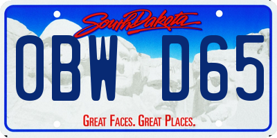 SD license plate 0BWD65