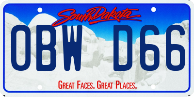 SD license plate 0BWD66
