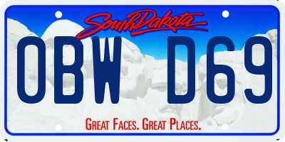 SD license plate 0BWD69