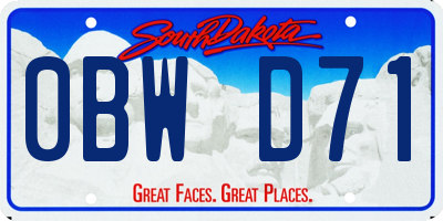 SD license plate 0BWD71