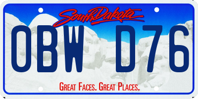 SD license plate 0BWD76