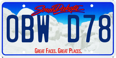 SD license plate 0BWD78
