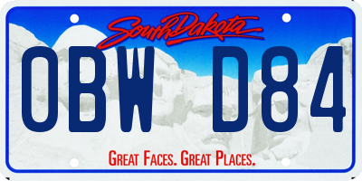 SD license plate 0BWD84