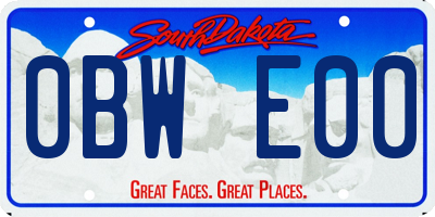 SD license plate 0BWE00
