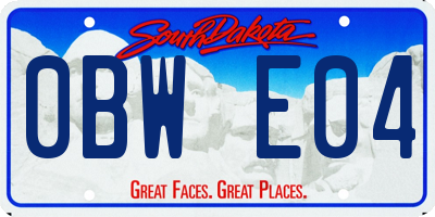 SD license plate 0BWE04