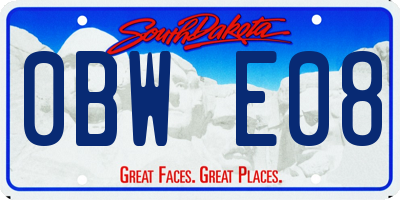 SD license plate 0BWE08