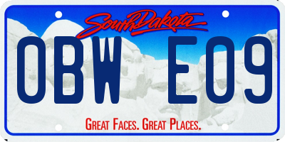 SD license plate 0BWE09