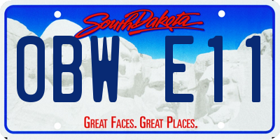 SD license plate 0BWE11