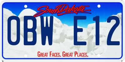 SD license plate 0BWE12