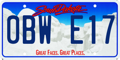 SD license plate 0BWE17