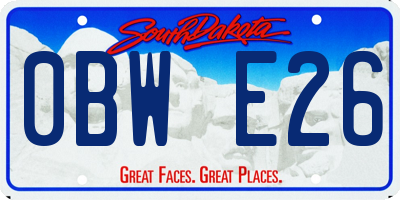 SD license plate 0BWE26