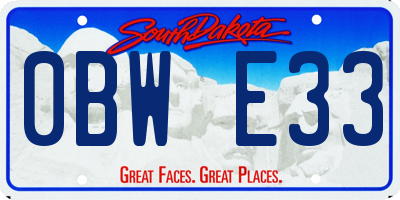 SD license plate 0BWE33