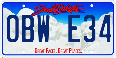 SD license plate 0BWE34