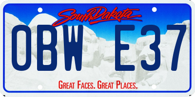 SD license plate 0BWE37