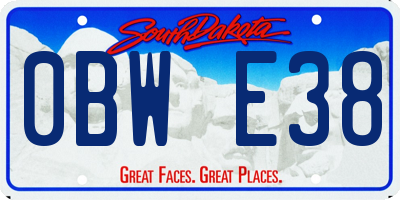 SD license plate 0BWE38