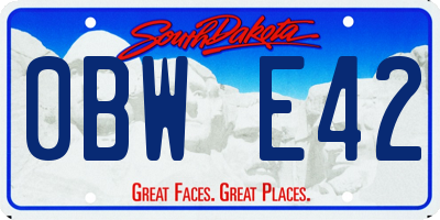 SD license plate 0BWE42