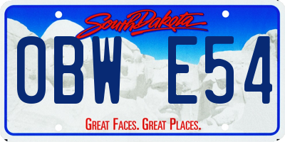 SD license plate 0BWE54