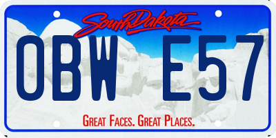 SD license plate 0BWE57