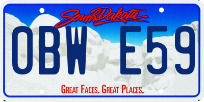 SD license plate 0BWE59