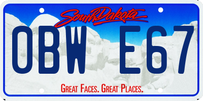 SD license plate 0BWE67