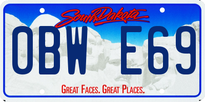 SD license plate 0BWE69