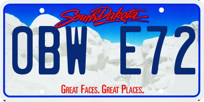 SD license plate 0BWE72