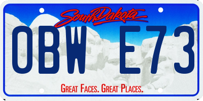 SD license plate 0BWE73