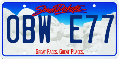 SD license plate 0BWE77