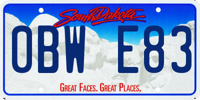 SD license plate 0BWE83
