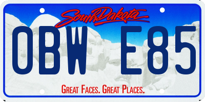 SD license plate 0BWE85