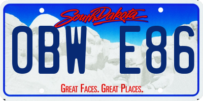 SD license plate 0BWE86