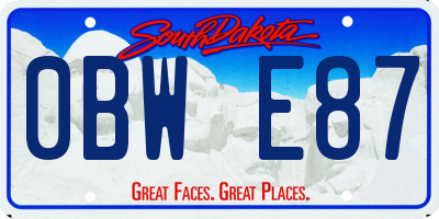 SD license plate 0BWE87