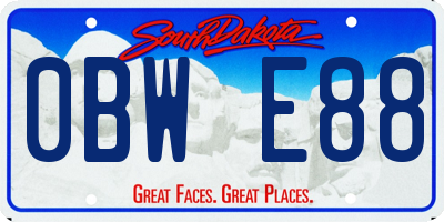SD license plate 0BWE88
