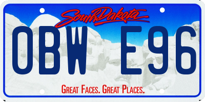 SD license plate 0BWE96