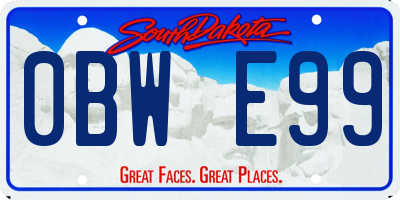 SD license plate 0BWE99
