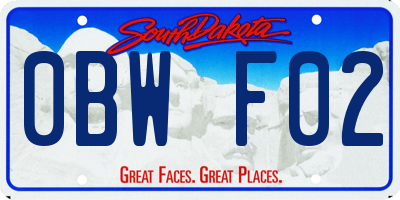 SD license plate 0BWF02