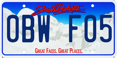 SD license plate 0BWF05