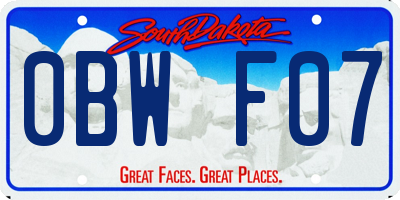 SD license plate 0BWF07