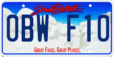 SD license plate 0BWF10