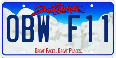SD license plate 0BWF11