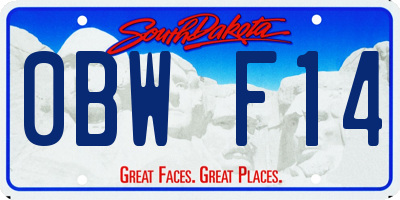 SD license plate 0BWF14