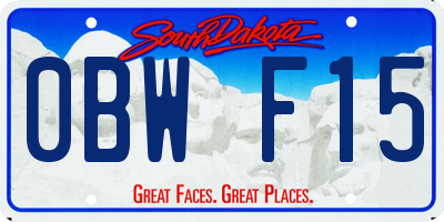 SD license plate 0BWF15