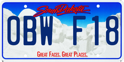 SD license plate 0BWF18