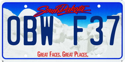 SD license plate 0BWF37