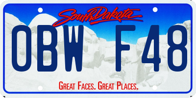 SD license plate 0BWF48