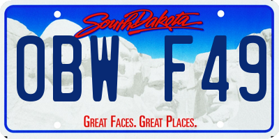SD license plate 0BWF49