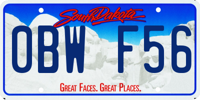 SD license plate 0BWF56