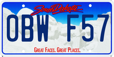 SD license plate 0BWF57